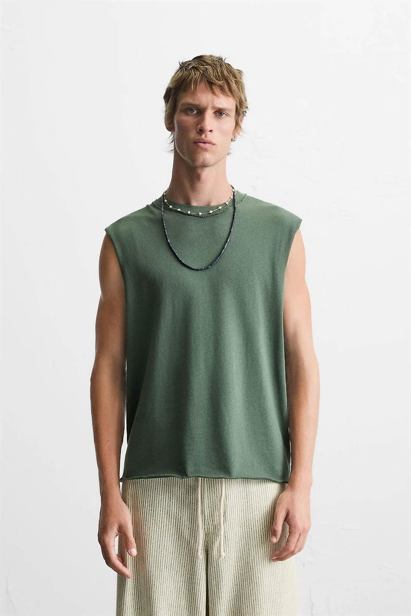 IRREGULAR KNIT TANK TOP