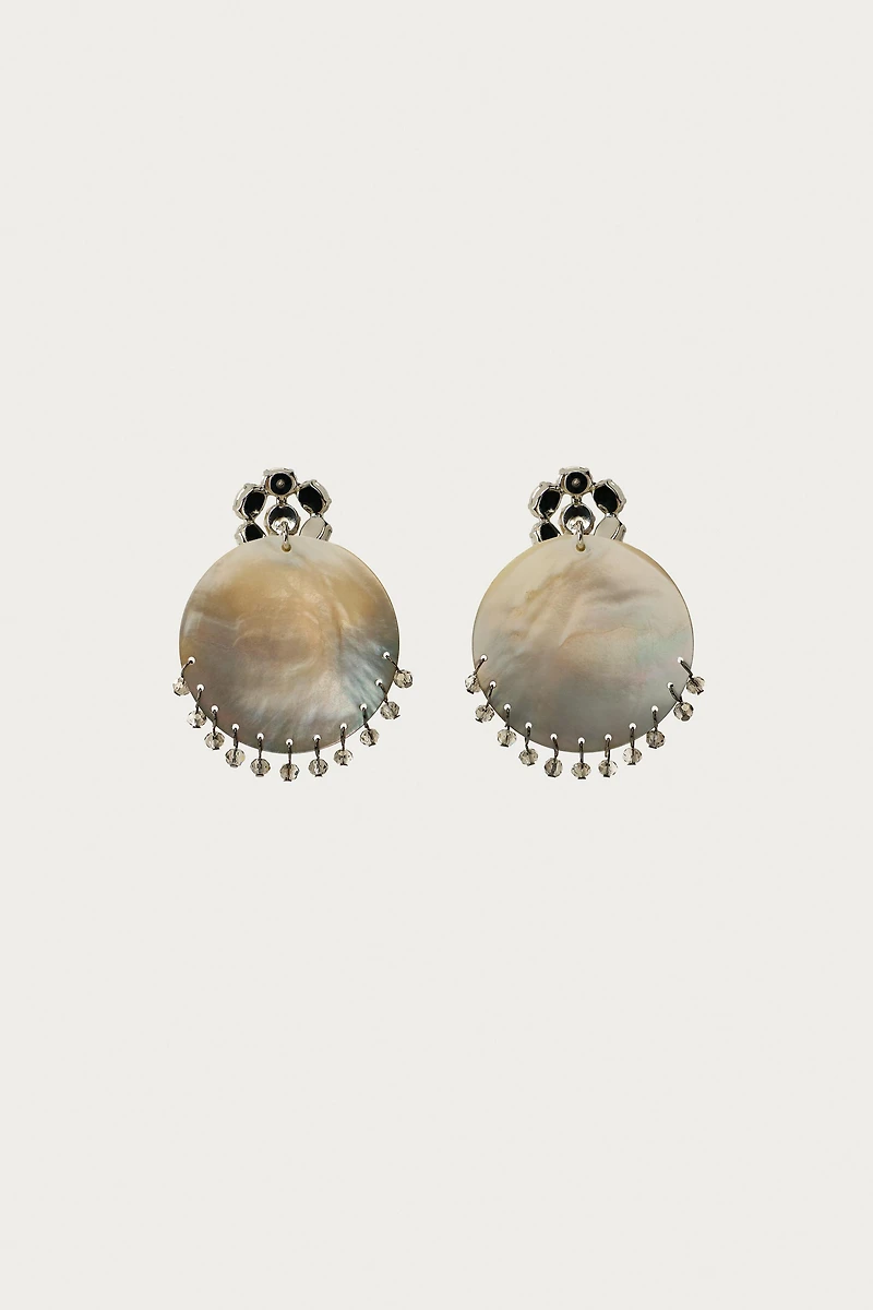 MARISA BERENSON X ZARA JEWEL SHELL EARRINGS