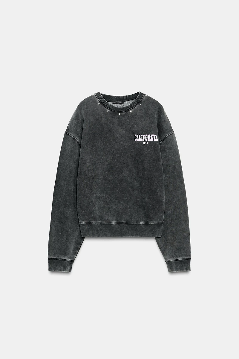 WASHED TEXT SWEATSHIRT