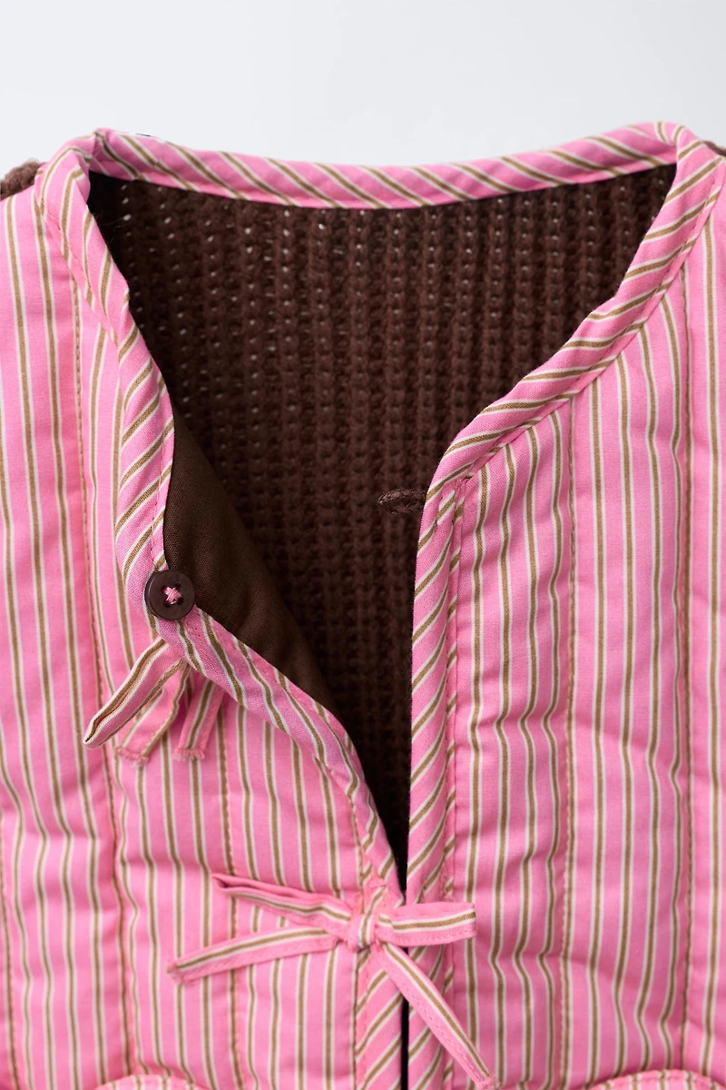 STRIPED COMBINATION VEST