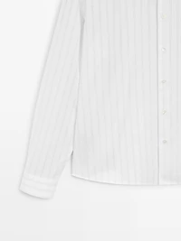 Chemise à rayures regular fit 100 % coton