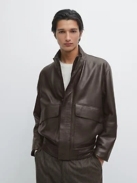 Nappa leather jacket with pockets
