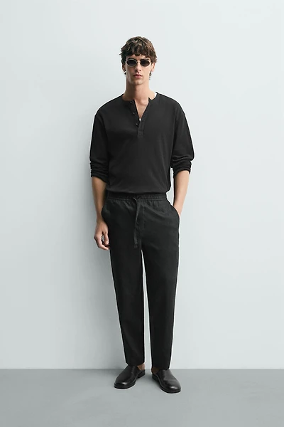 100% LINEN RELAXED FIT PANTS