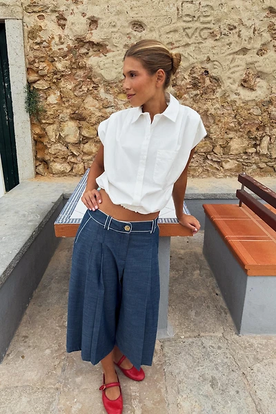 LONG CONTRAST PIPING SHORTS