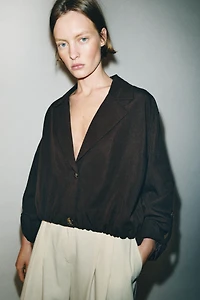 ELASTIC HEM CROPPED JACKET
