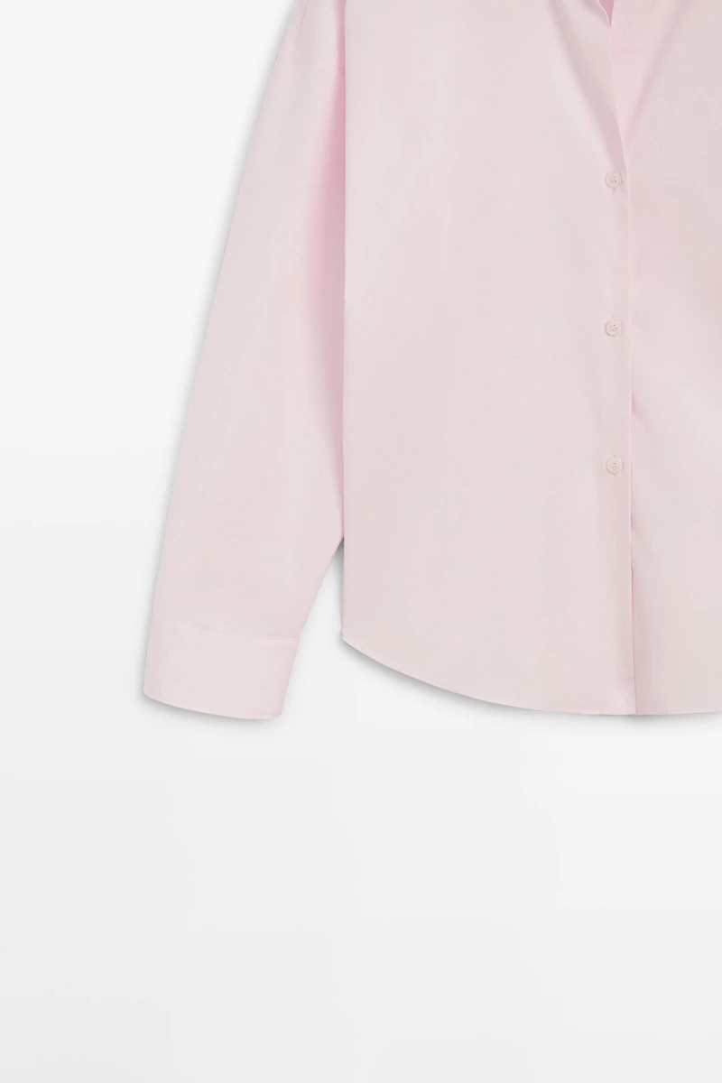 Cotton poplin shirt with dart detail