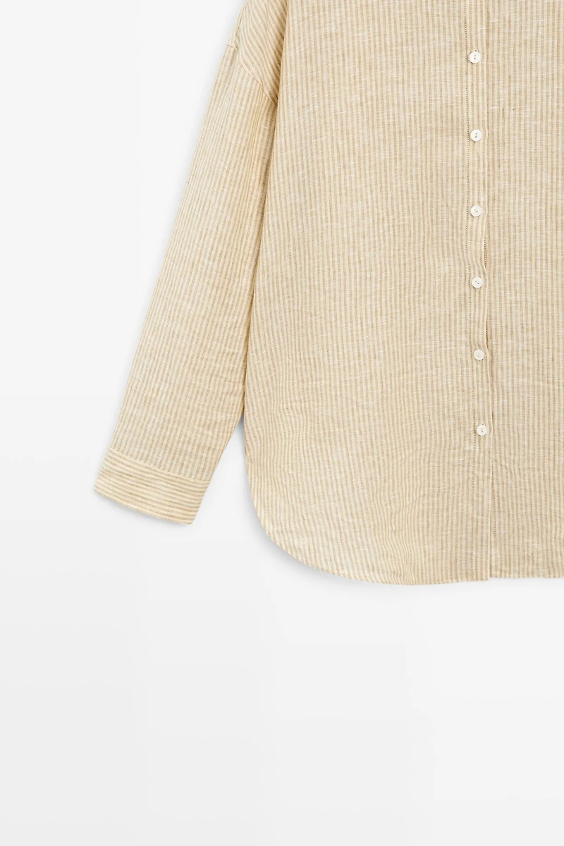 Chemise rayée 100 % lin