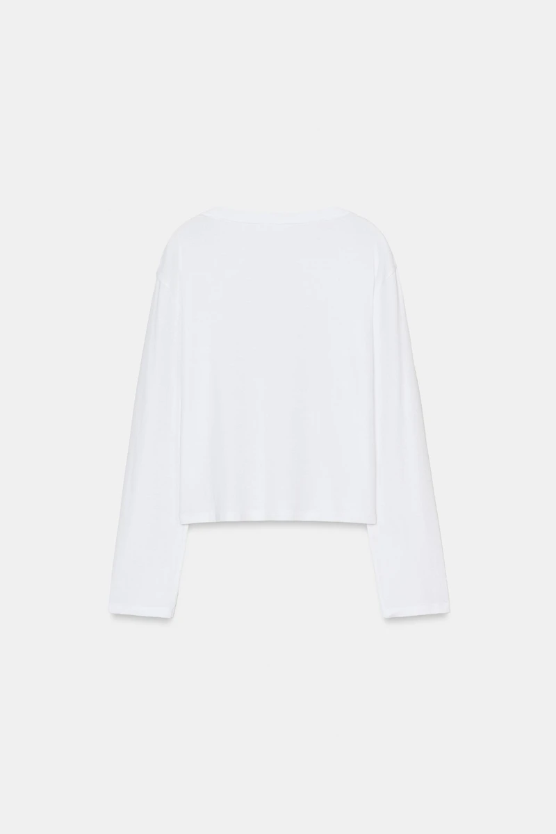 T-SHIRT COL BATEAU MANCHES LONGUES