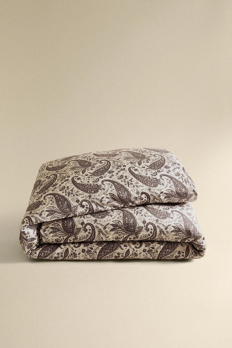 PAISLEY PRINT SATEEN DUVET COVER