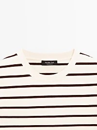 Striped T-shirt with elbow-length sleeves