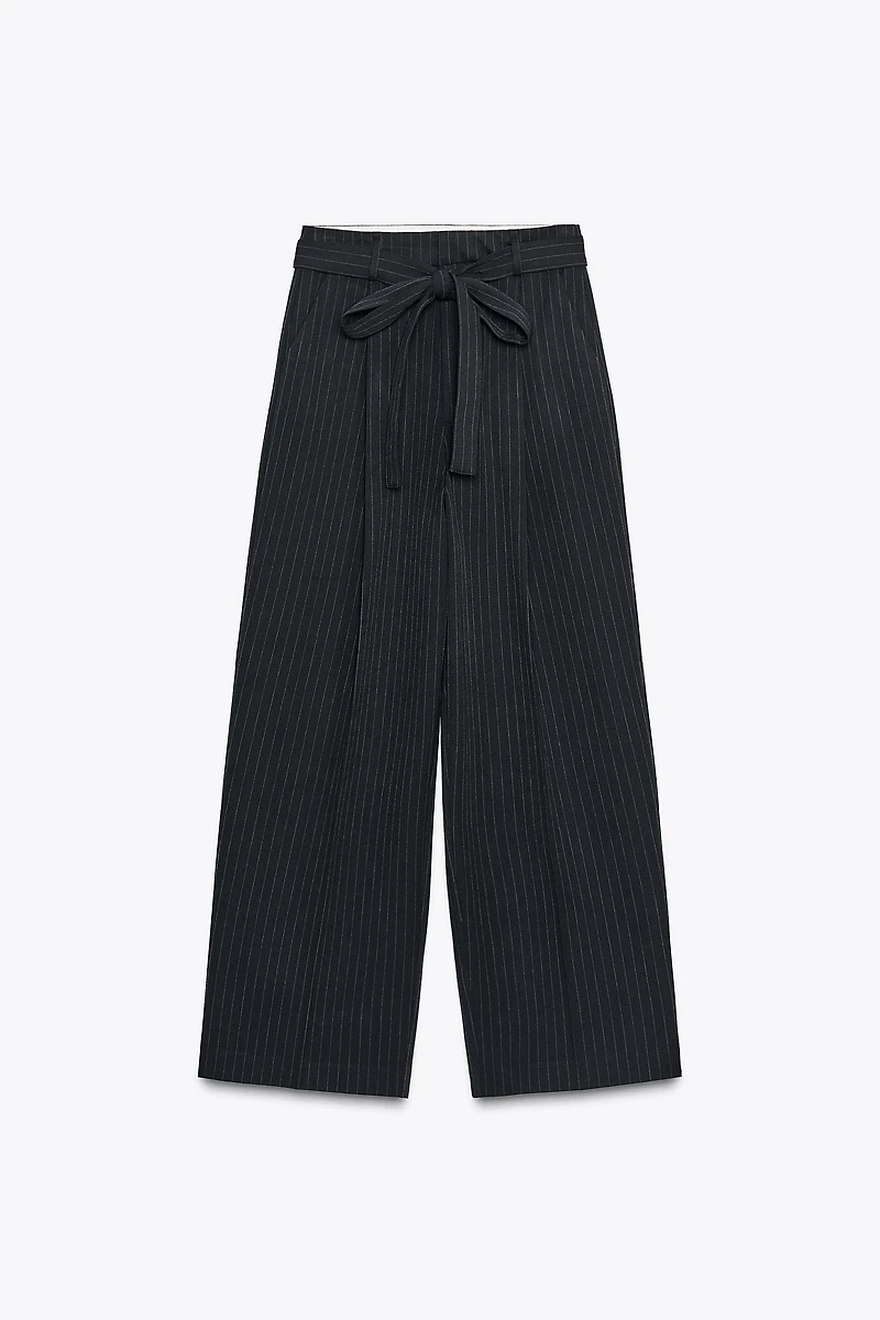 PLEATED BELTED PANTS