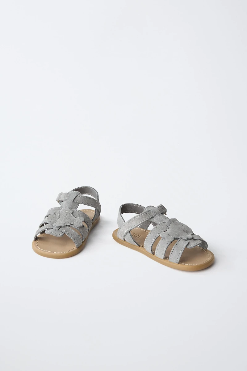 SANDALES POISSON EN CUIR