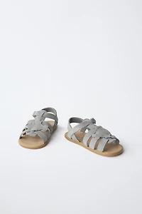 SANDALES POISSON EN CUIR