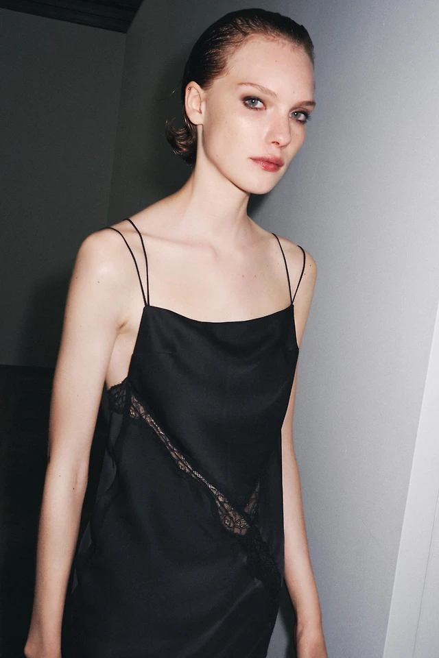 slim fit dress slacks Zara Gown black bustier evening gown  Mia Bella Couture