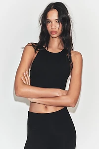 STRETCH HALTER CROP TOP