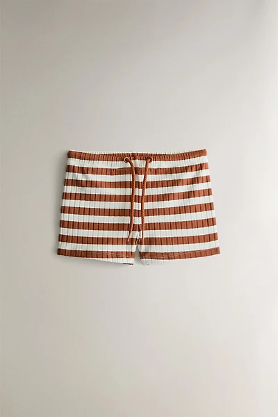 KIDS’ STRIPED BERMUDA BEACH SWIMSUIT