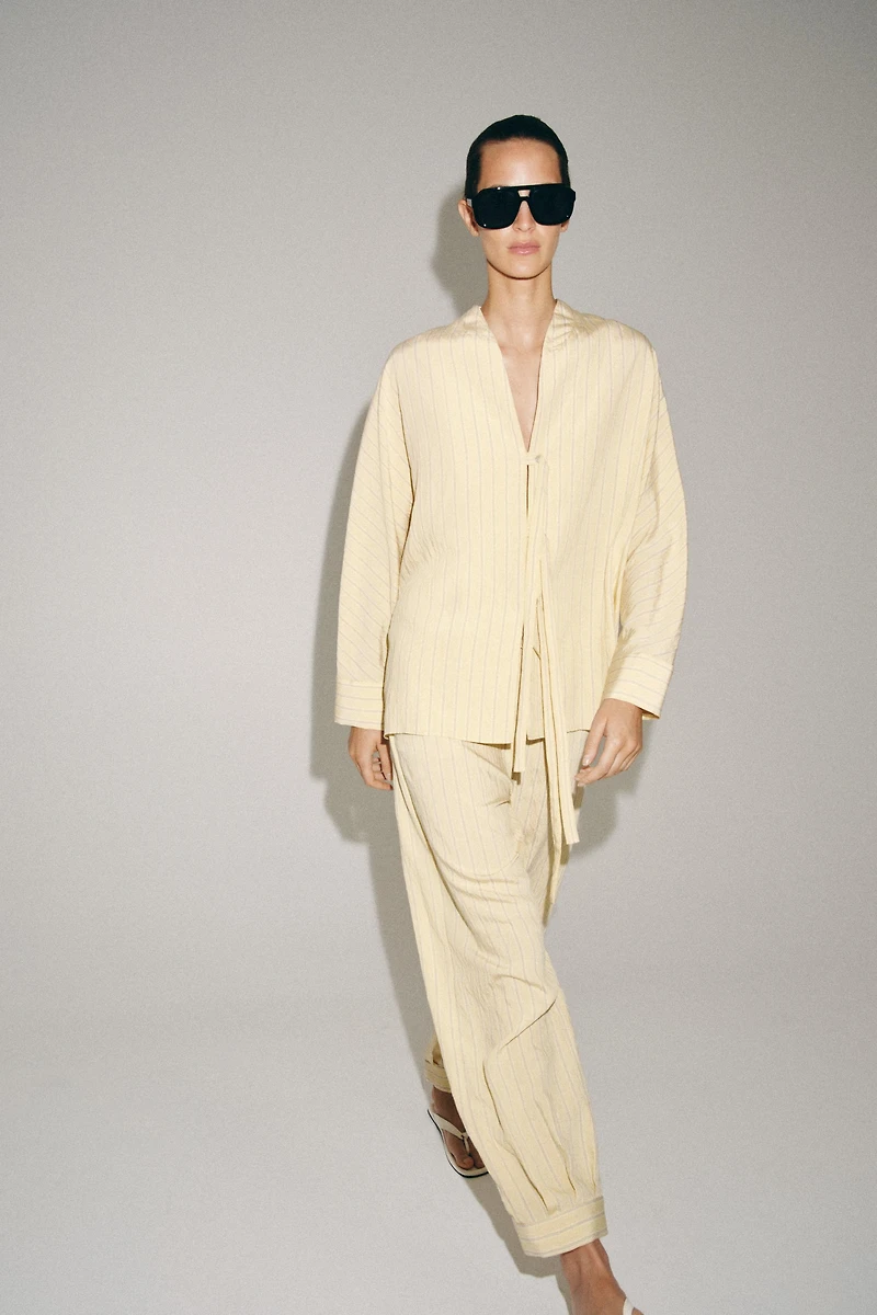 ZW COLLECTION STRIPED SLOUCHY PANTS