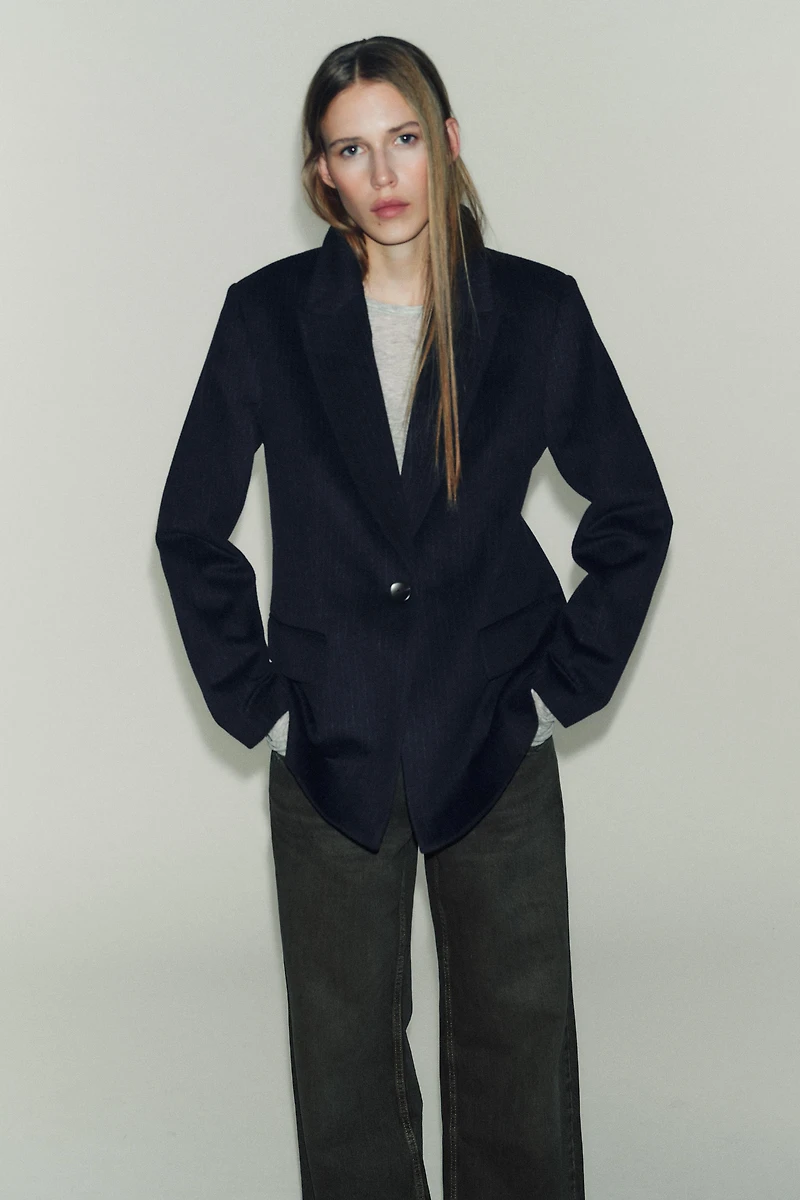 BLAZER AVEC LAINE À RAYURES DIPLOMATIQUES