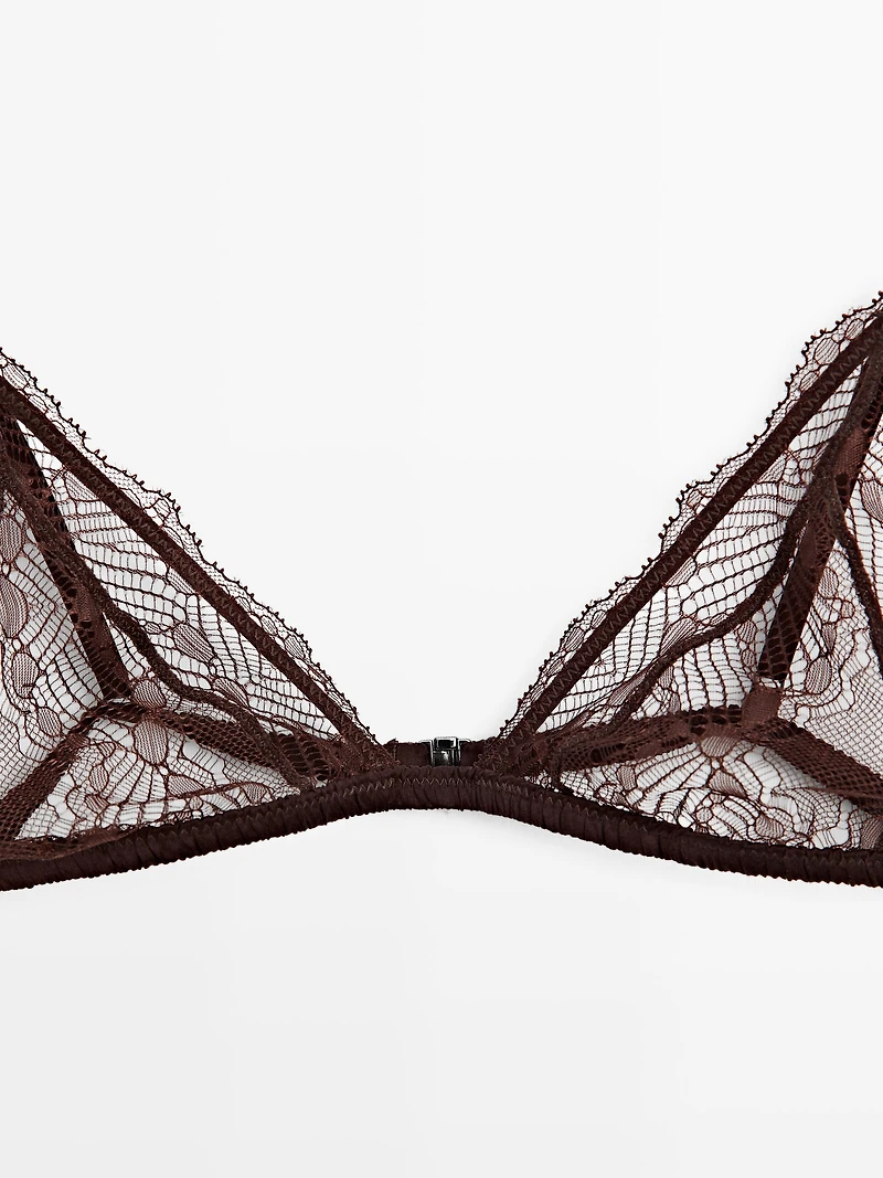 Lace triangle bralette