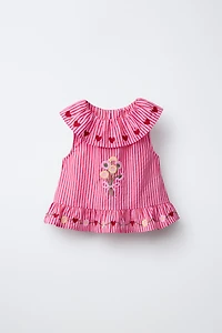 EMBROIDERED STRIPED TOP SISSEL EDELBO X ZARA KIDS