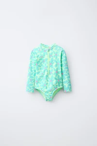 1-6 YEARS/ FLORAL PRINT LEOTARD SWIMSUIT
