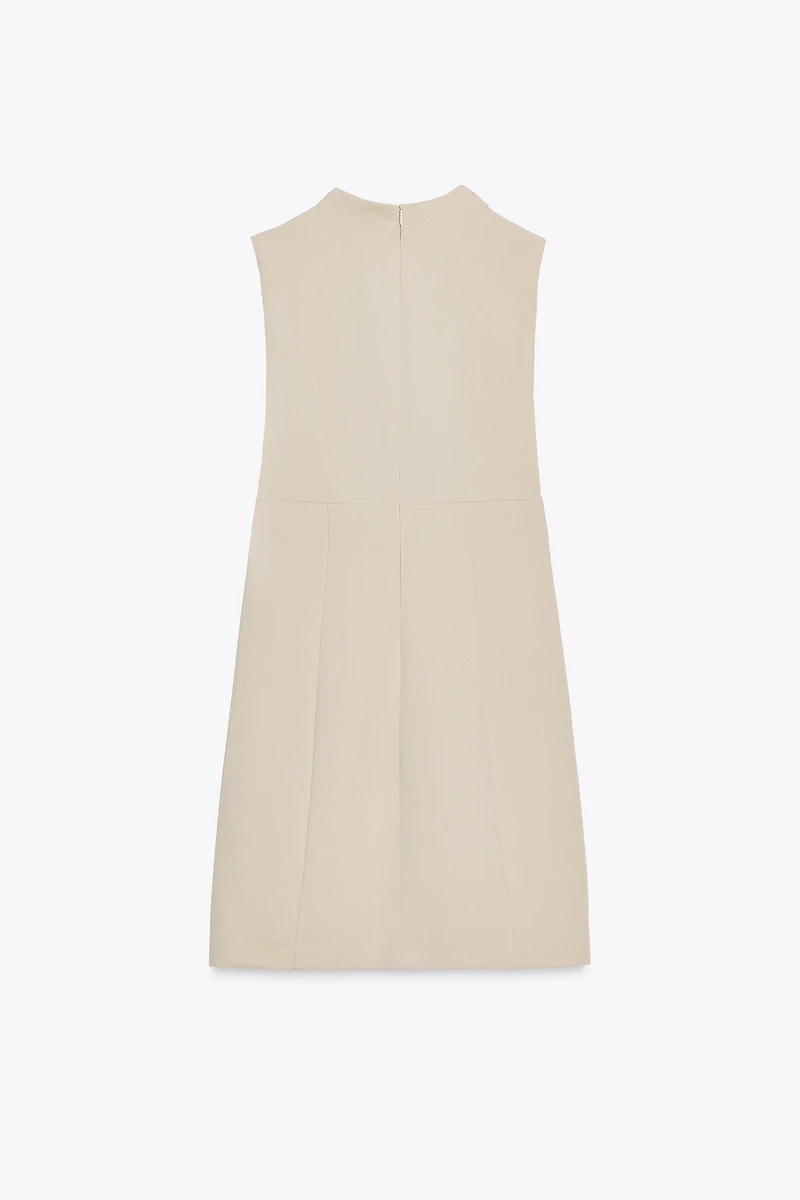 SHORT DRAPED NECK DRESS