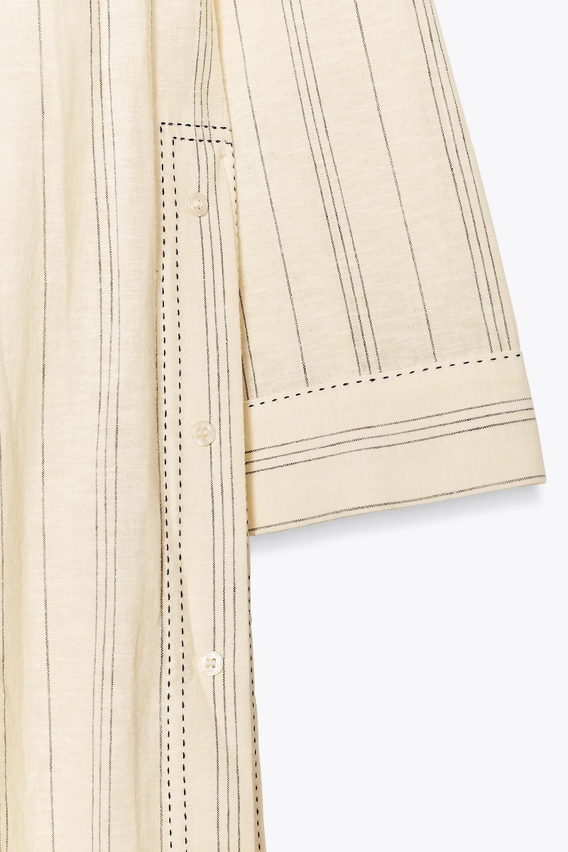 ROBE TUNIQUE RAYURES AVEC LIN ZW COLLECTION