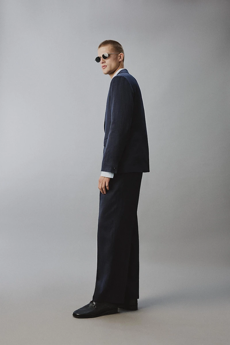 VESTE DE COSTUME CROISÉE LIN - COTON