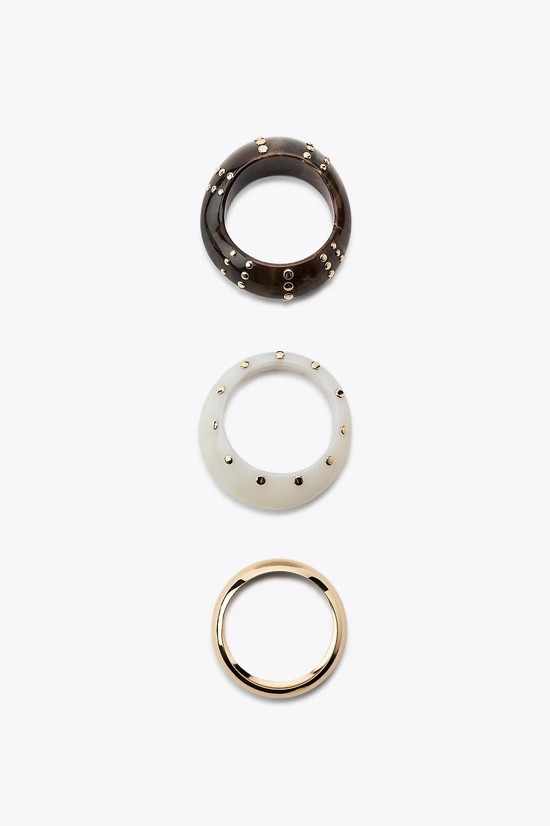 3-PACK OF RESIN STUDDED BANGLES