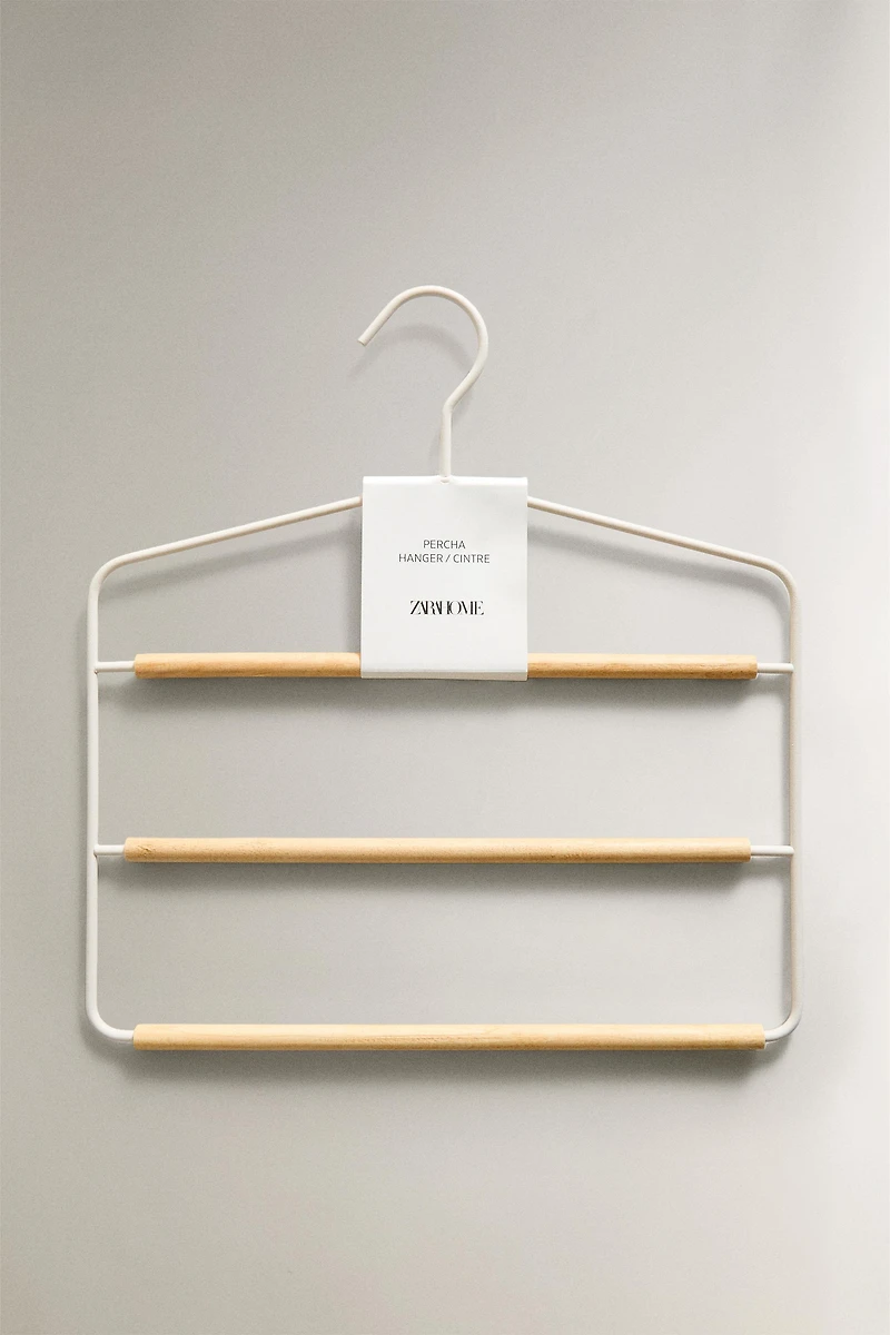 METAL AND WOOD PANTS HANGER
