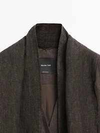 Blazer écharpe chiné 100% lin