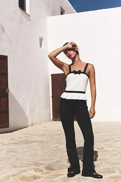 RIBBED KNIT BOW TOP
