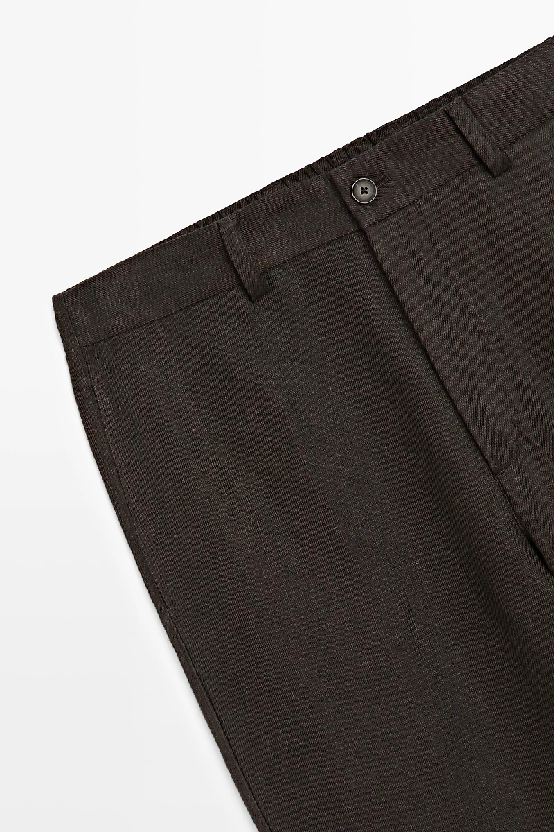 100% linen pants with elastic waist
