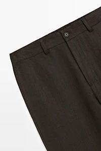 100% linen pants with elastic waist