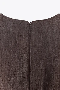 CONTRAST TOPSTITCH MIDI DRESS