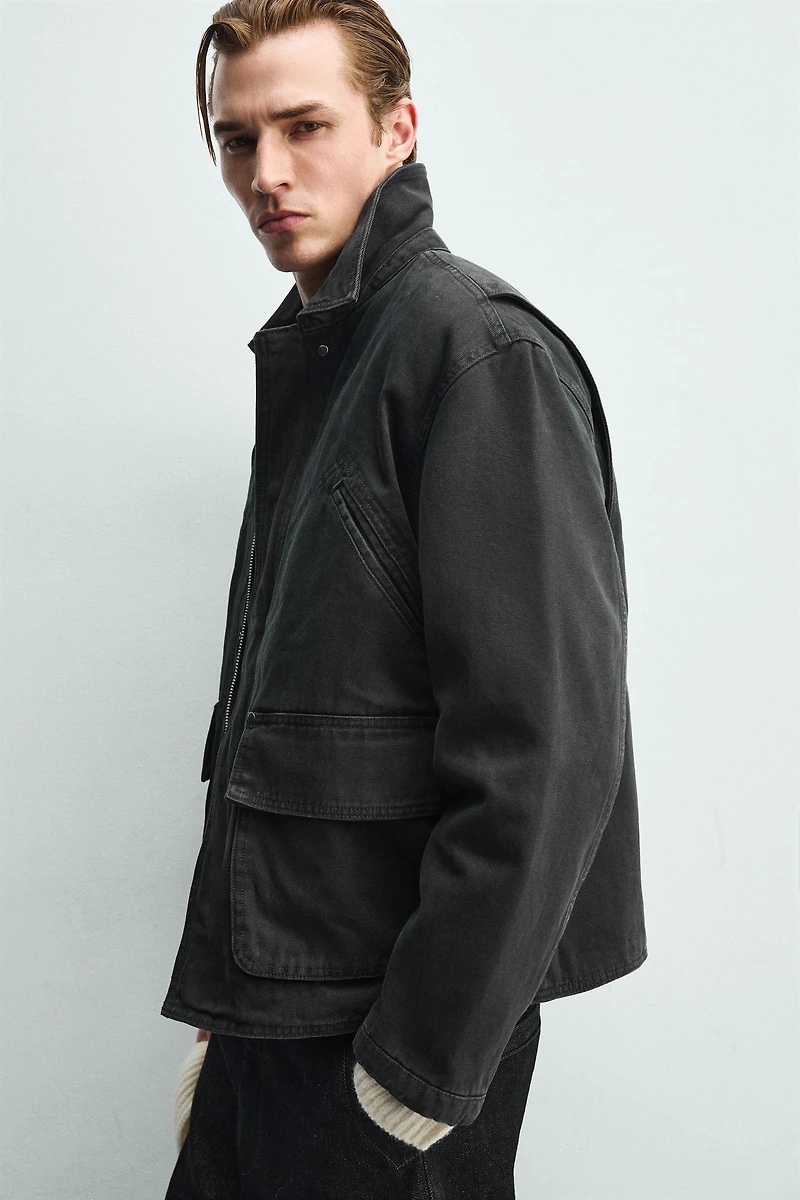 RELAXED FIT WASHED POCKET JACKET