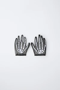 SKELETON COSTUME TULLE GLOVES