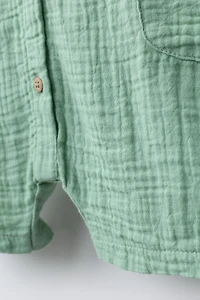 TEXTURED OVERALLS WITH LABEL