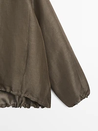 Veste bomber en lin et soie
