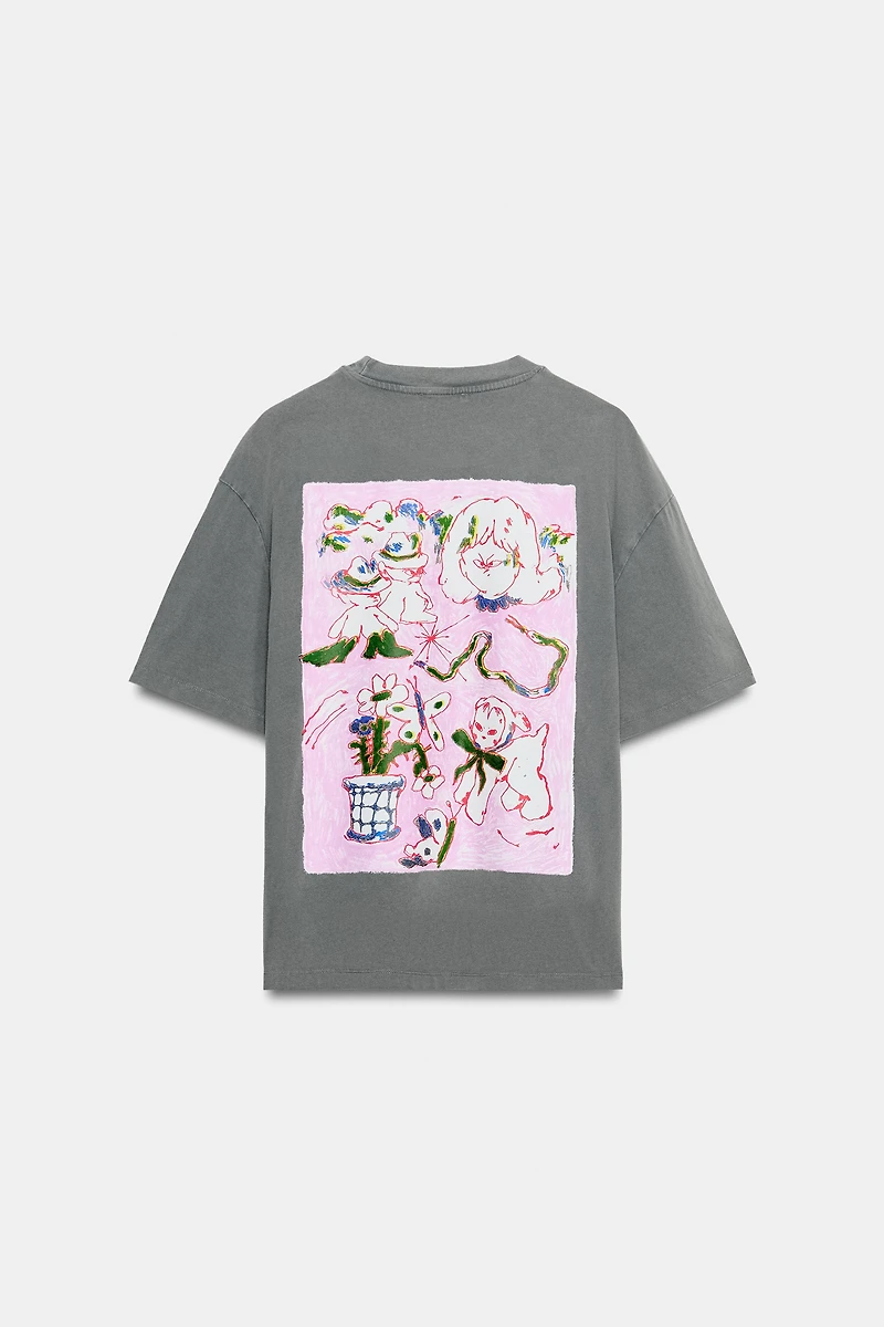 PAULA GRENOUILLE WASHED EFFECT T-SHIRT