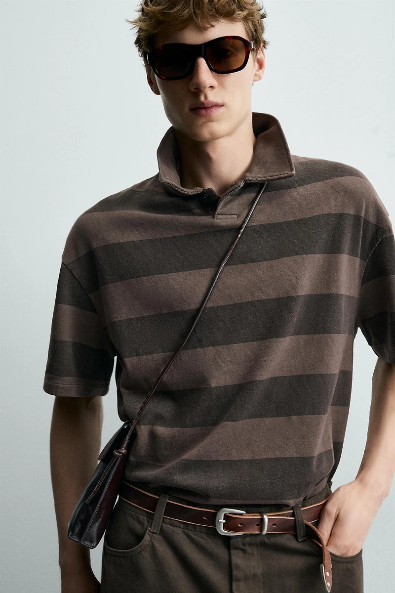 RELAXED FIT STRIPED POLO