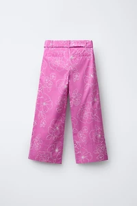 FLORAL PRINT SASH PANTS