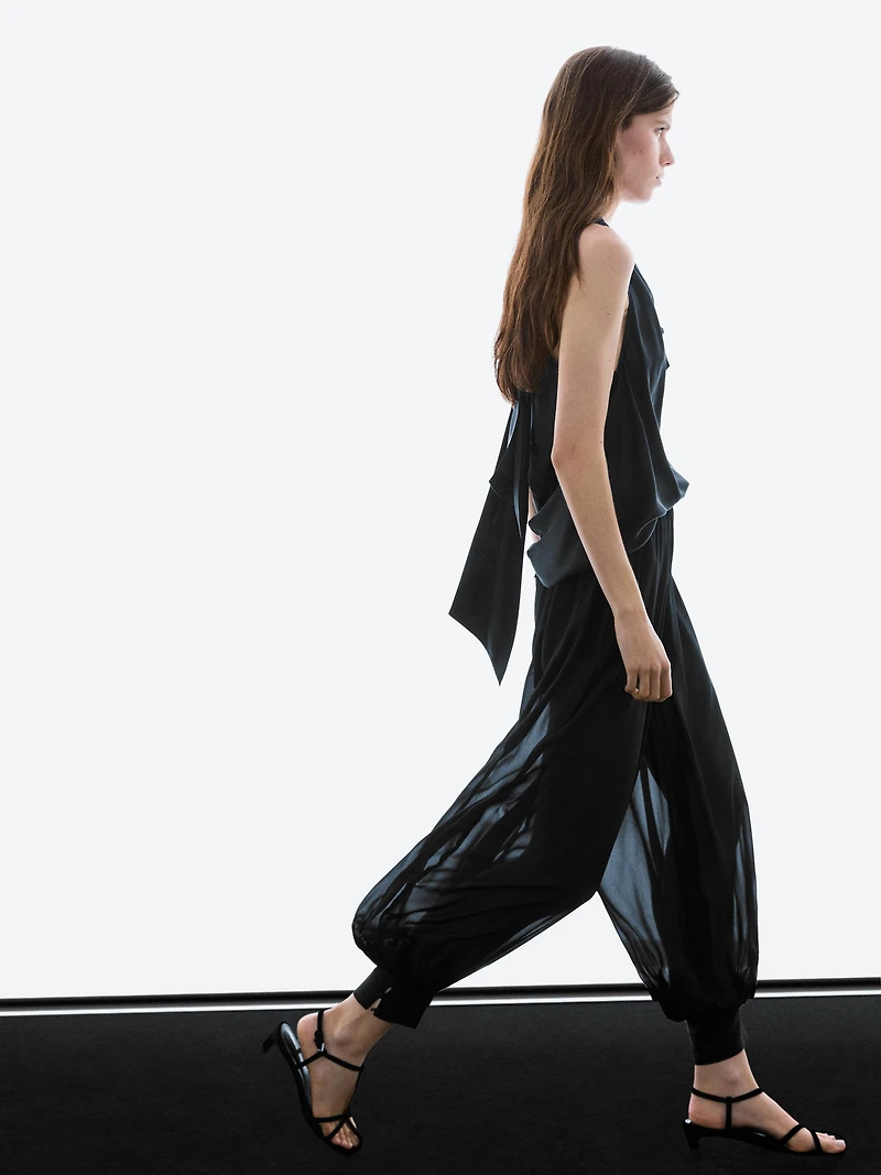 Sarouel trousers with button details