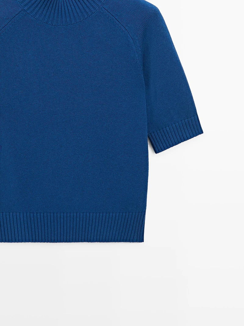 Cotton blend knit sweater