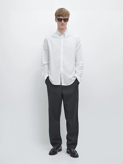 Wool houndstooth trousers