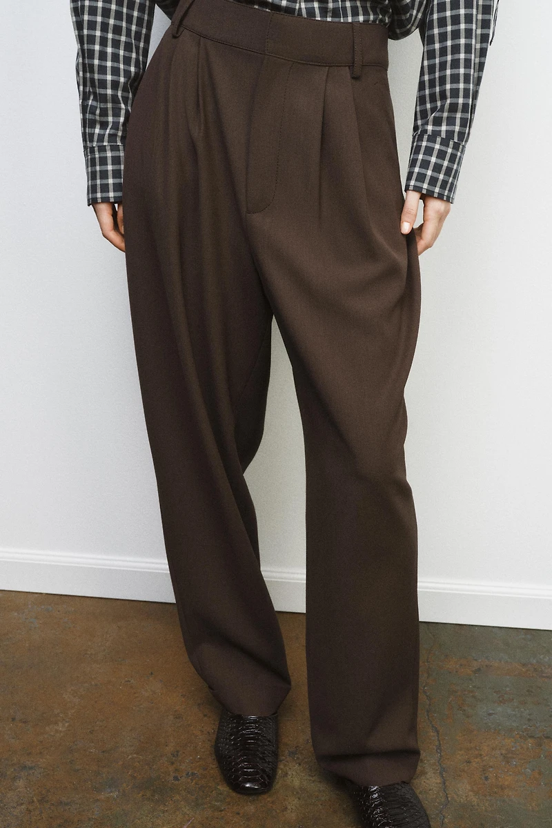 PLEATED WOOL PANTS ZW COLLECTION