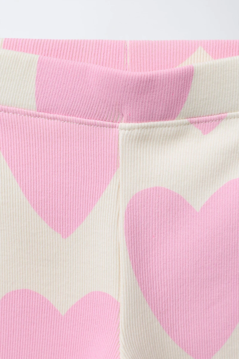 PRINTED RIBBED LEGGINGS