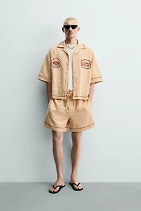 EMBROIDERED JACQUARD RELAXED FIT SHORTS