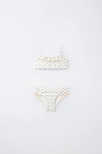 AGES 6–14: FLORAL LACE-TRIM BIKINI