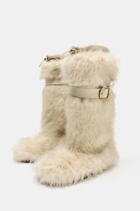 FAUX FUR ANKLE BOOTS WITH STRAP SKI COLLECTION
